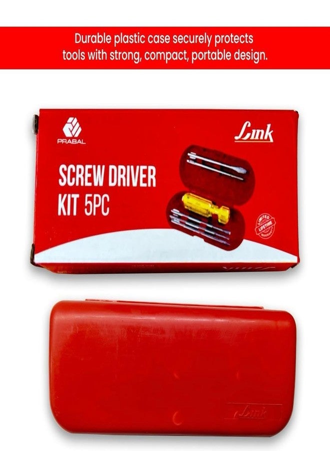 Link Prabal Screwdriver Kit with Sturdy Transparent PVC Handle - 5 Blades Including Flat & Phillips Head for Multipurpose use - Image 3